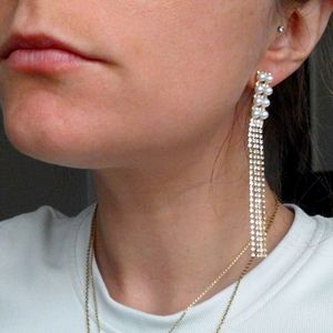 Pearl Gold Dangle Earrings